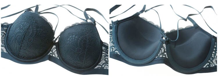 Classic Bandage Bra Set Plus Size Lingerie Push Up Brassiere Lace Embroidery Lingerie Sets Gather Underwear Set 3 Pcs