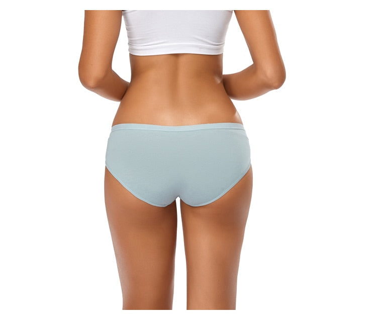 3PCS/Set Panties Underwear Solid Color Briefs Low-Rise Soft Panty Underpants Female Lingerie