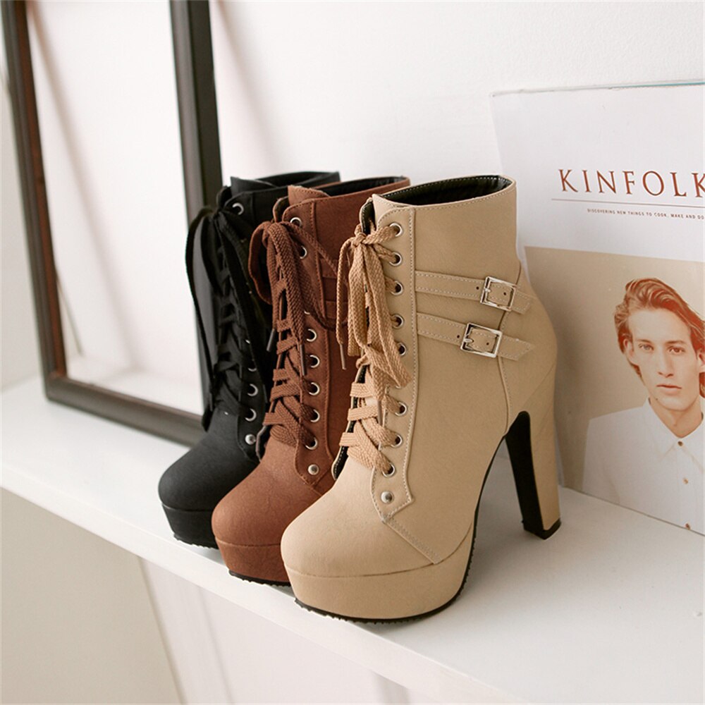 Pretty Warm High Heel Ankle Boots