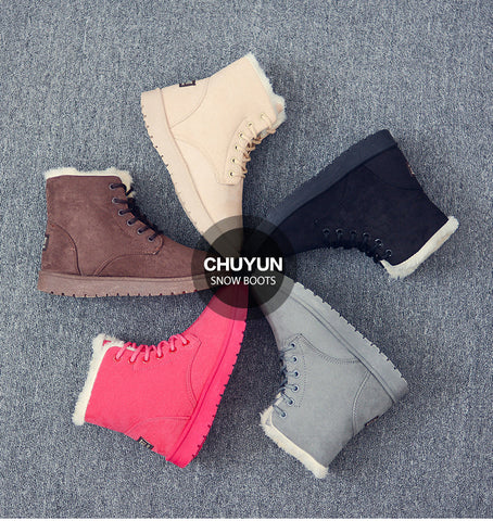 Female Plush Insole Suede Snow Boots