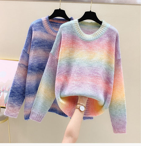 Rainbow Colorful Stripe Sweaters