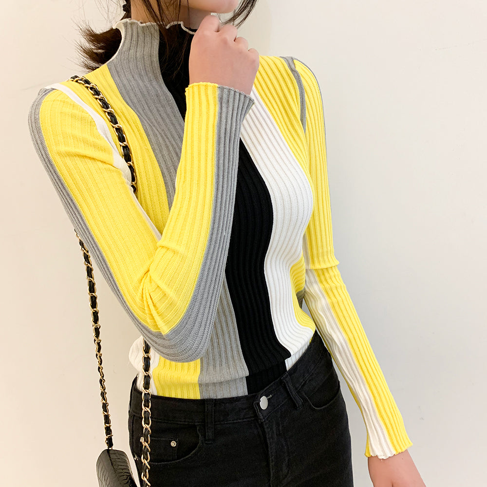 Slim Color Striped Sweaters