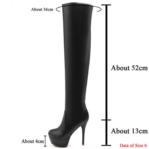 High Heel Black Over the Knee High Boots