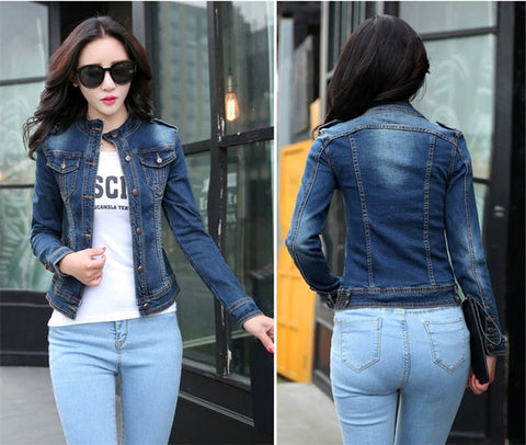 Fashionable Ladies Long Sleeve Denim Coat Jacket