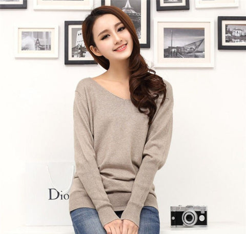 V Neck Soft Cashmere Sweaters