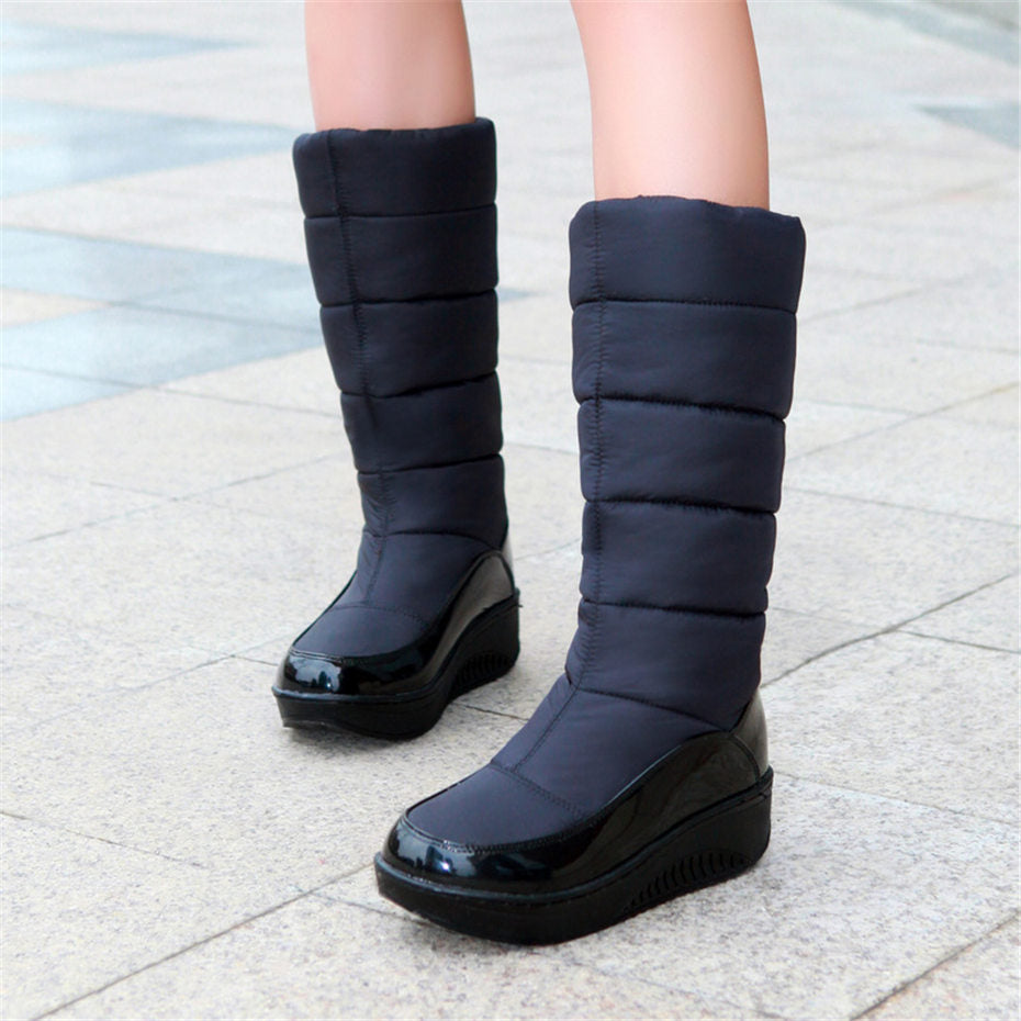 Warm Leather Snow Knee High Boots