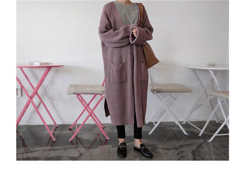 Casual Long Pocket Cardigan Sweater