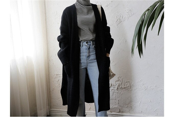 Casual Long Pocket Cardigan Sweater