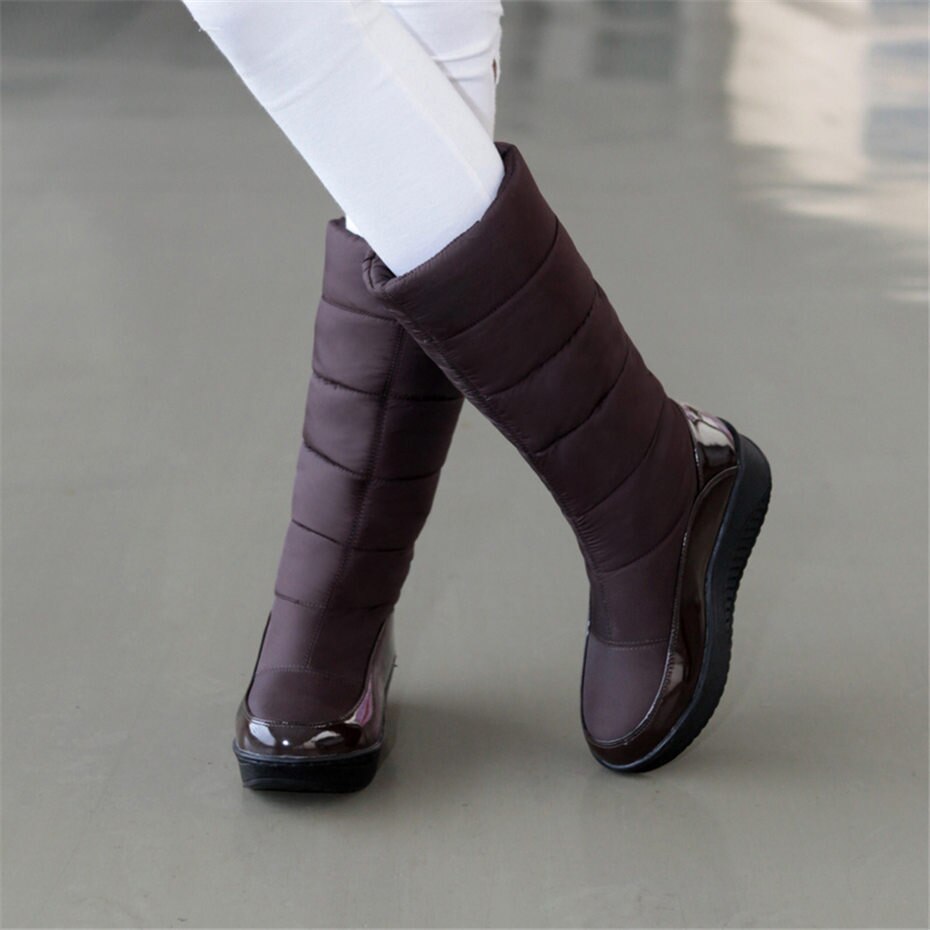 Warm Leather Snow Knee High Boots