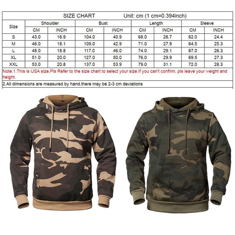 Dicke Herren-Hoodies im Camouflage-Design im Militärstil