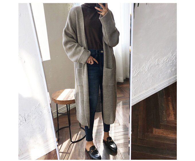 Casual Long Pocket Cardigan Sweater