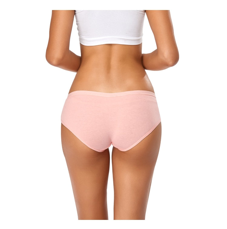 5-teiliges Set Höschen Baumwolle Unterwäsche Einfarbig Slips Mädchen Low-Rise Soft Panty Unterhose Weibliche Dessous