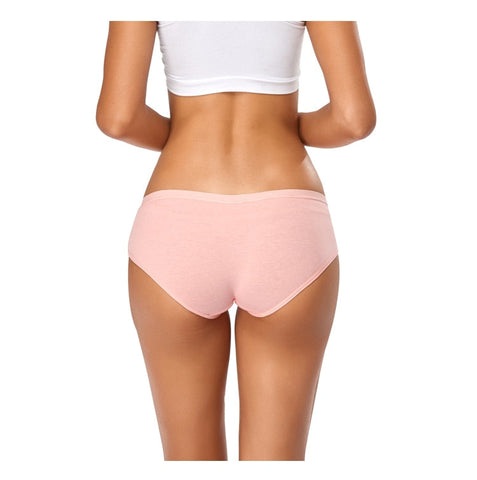 5PCS Set Panties Cotton Underwear Solid Color Briefs Girls Low-Rise Soft Panty Underpants Female Lingerie