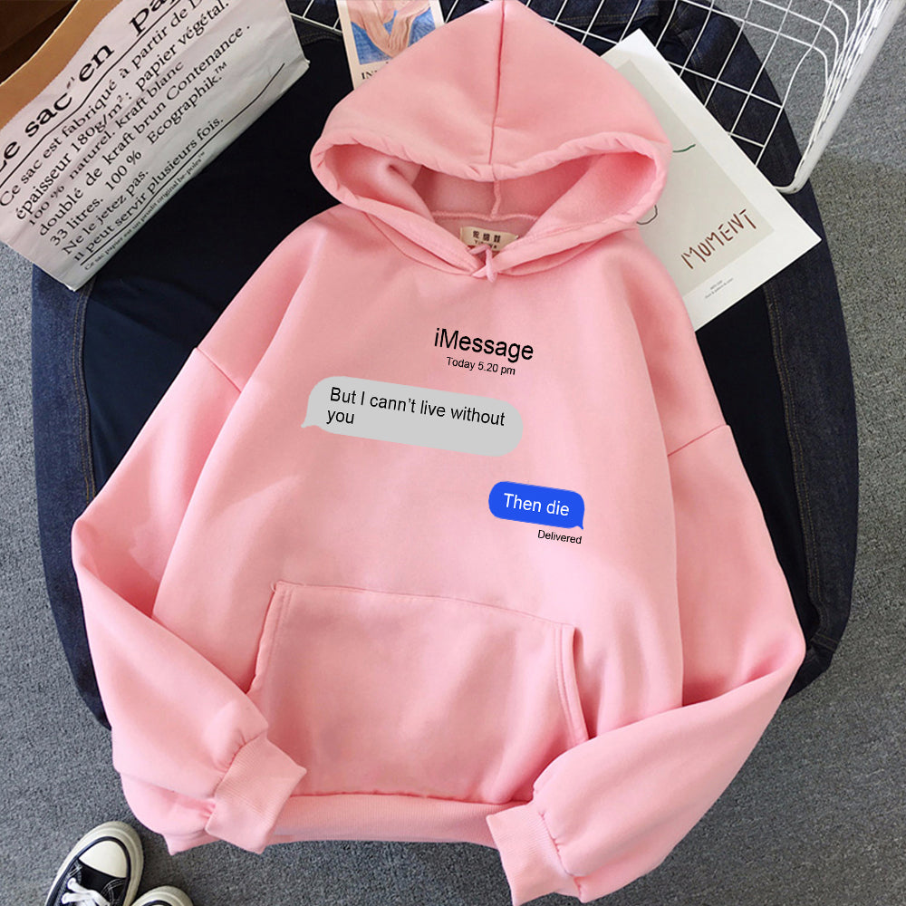 Unisex Lustige Winter-Hoodies mit iMessage-Motiv