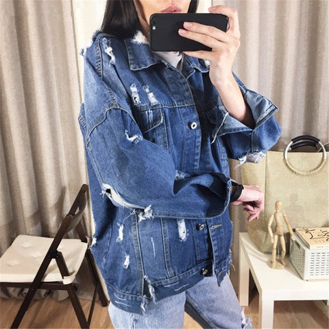 Frayed Ripped Denim Jacket