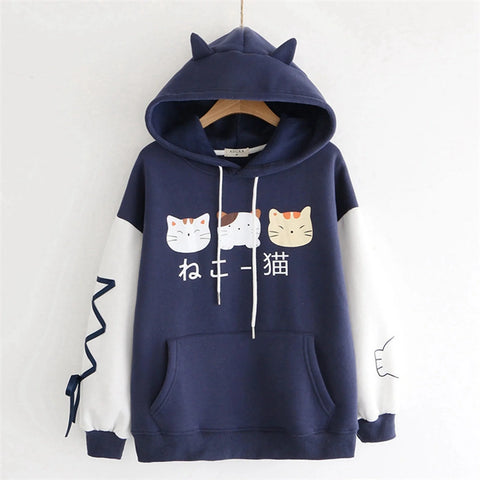 Kapuzenpullover mit japanischen Katzenohren