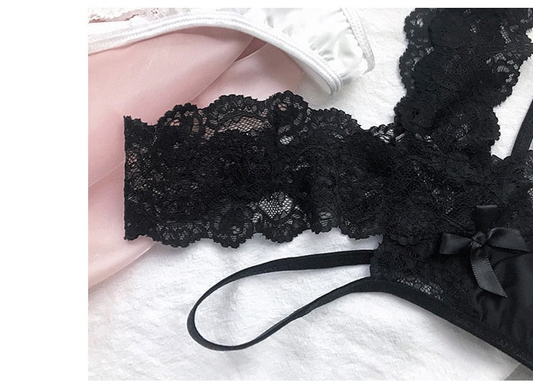 2 Teile/satz Spitze Höschen Low-taille Versuchung Dessous Femal Cross Strap G String Tanga Aushöhlen Unterwäsche