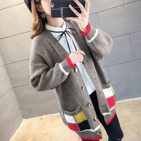 Thick Elastic Knitted Warm Cardigan Sweater