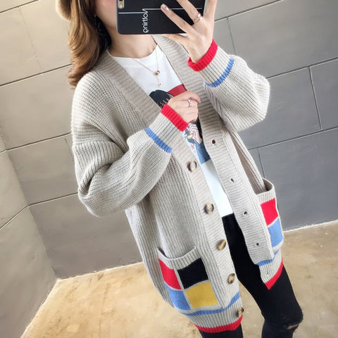 Thick Elastic Knitted Warm Cardigan Sweater