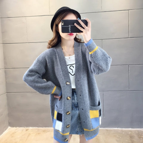 Thick Elastic Knitted Warm Cardigan Sweater