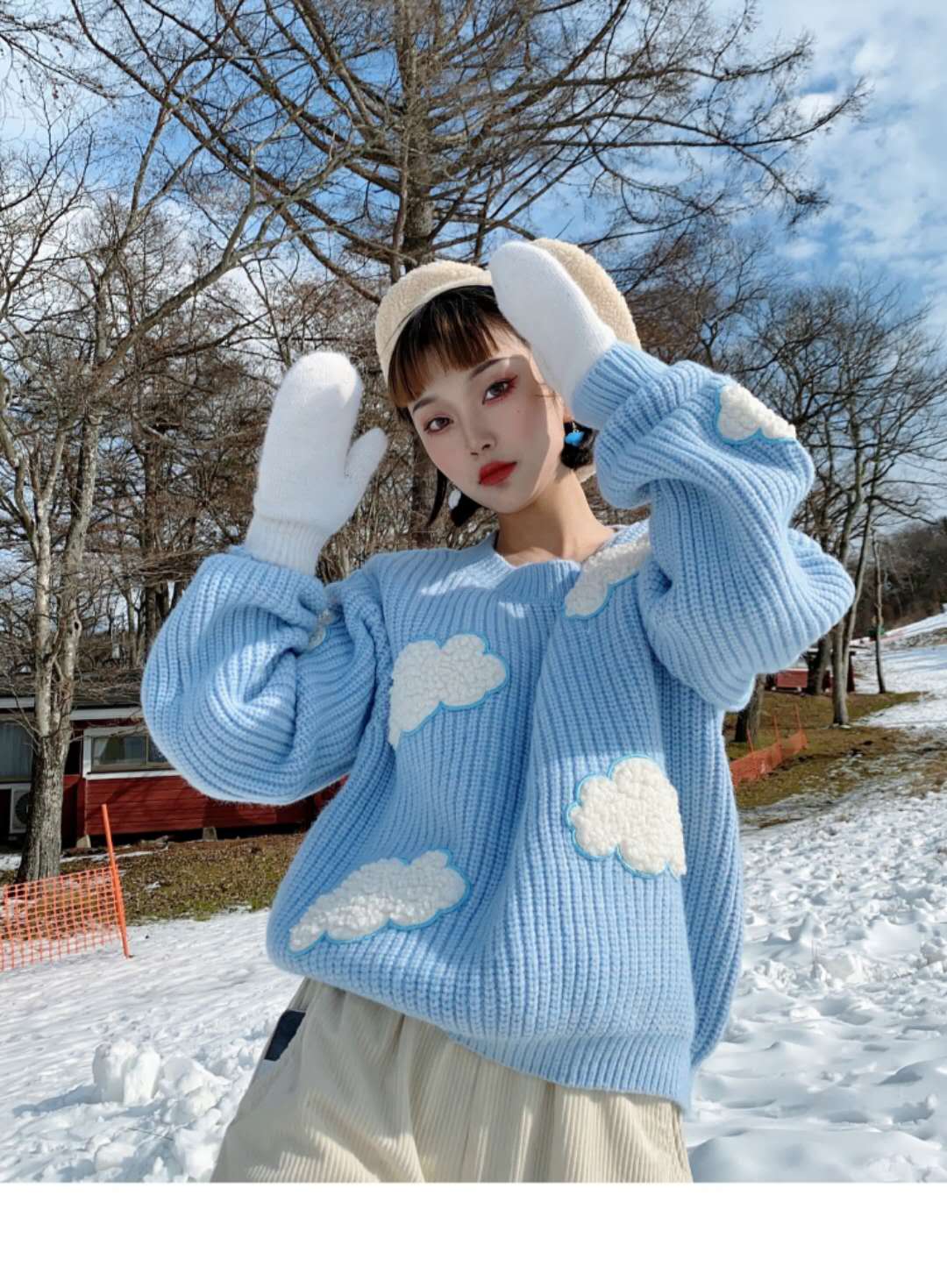 Cartoon Cloud Companions Sweater