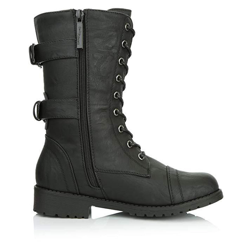 Kreative Winter-Militär-Kampfstiefel mit Reißverschluss und Schnalle