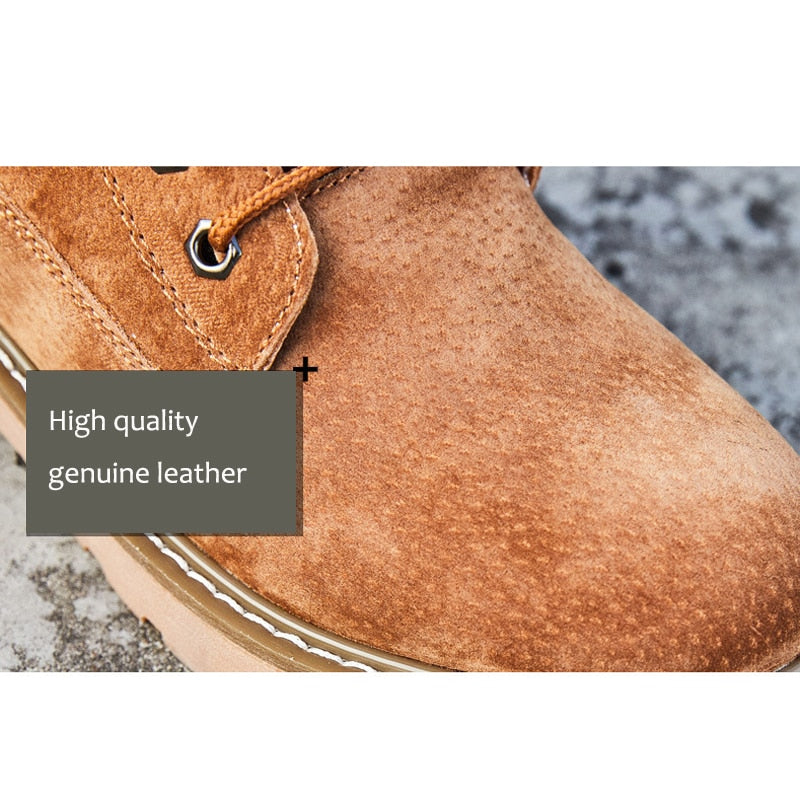 Genuine Leather Plush Warm Inside Winter Snow Boots