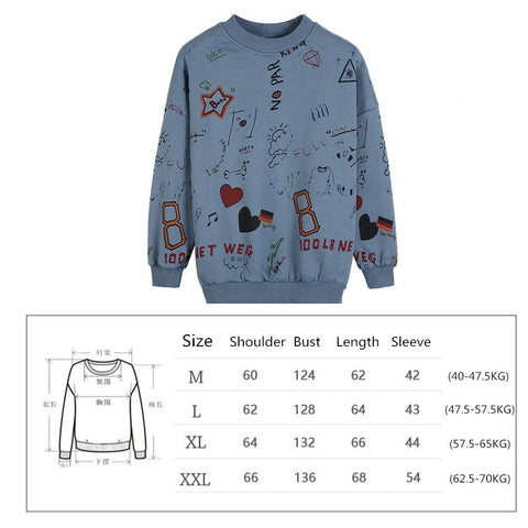 Funny Draws Loose Fit Style Sweatshirts