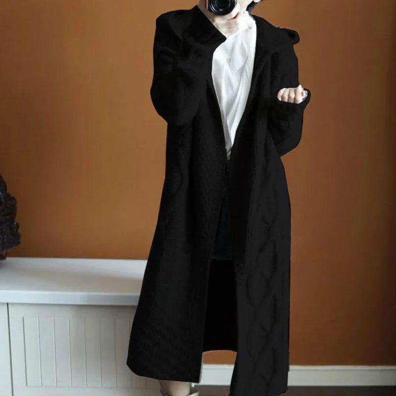 Trendy Hooded Long Cardigan