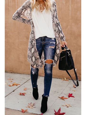 Snake Long Sleeve Mesh Duster