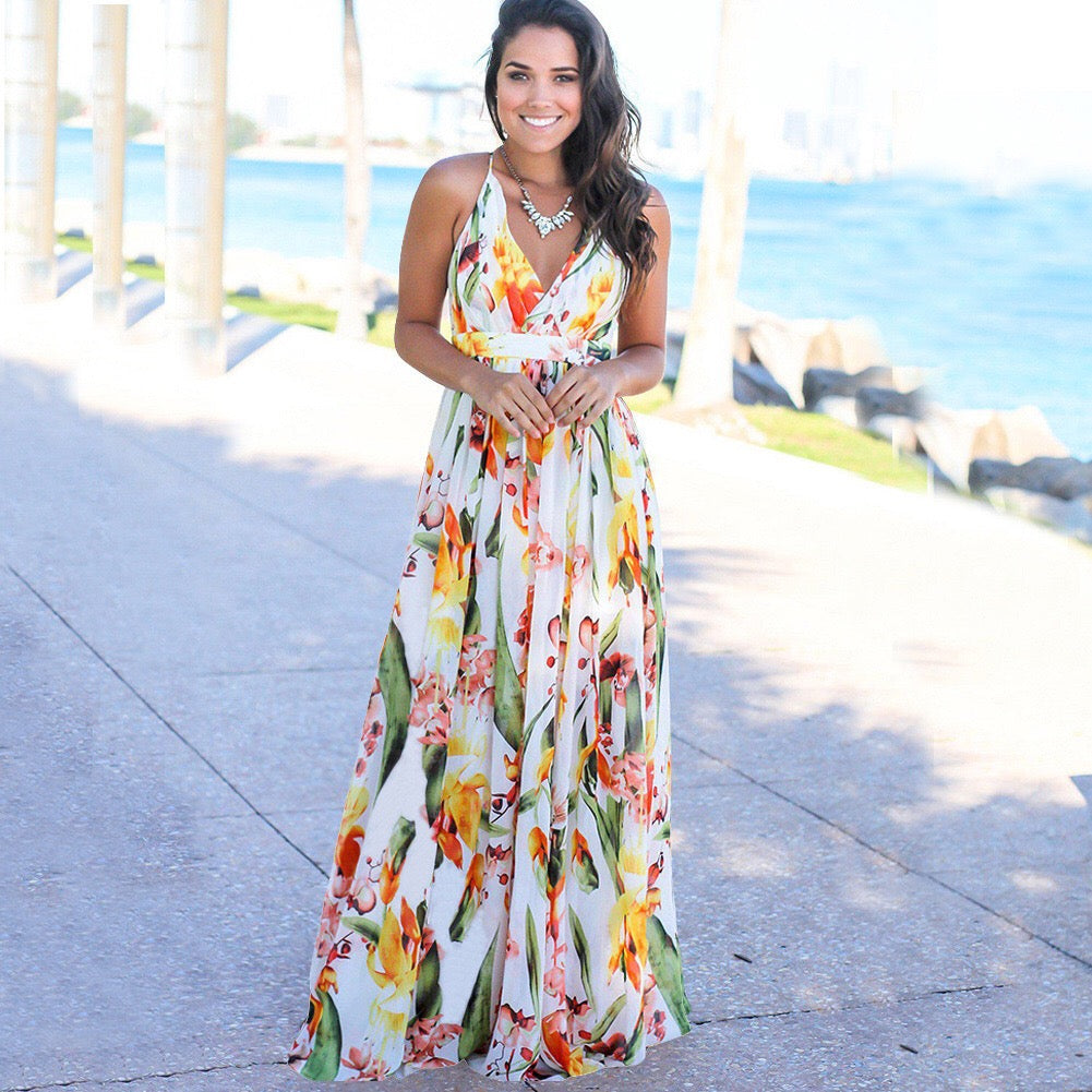 Zabelle Floral Ruffle Cutout Maxi Dress