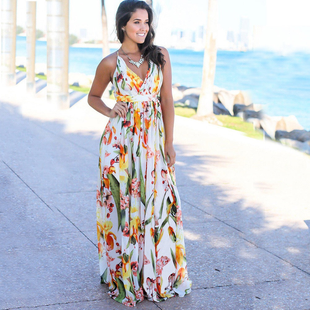 Zabelle Floral Ruffle Cutout Maxi Dress