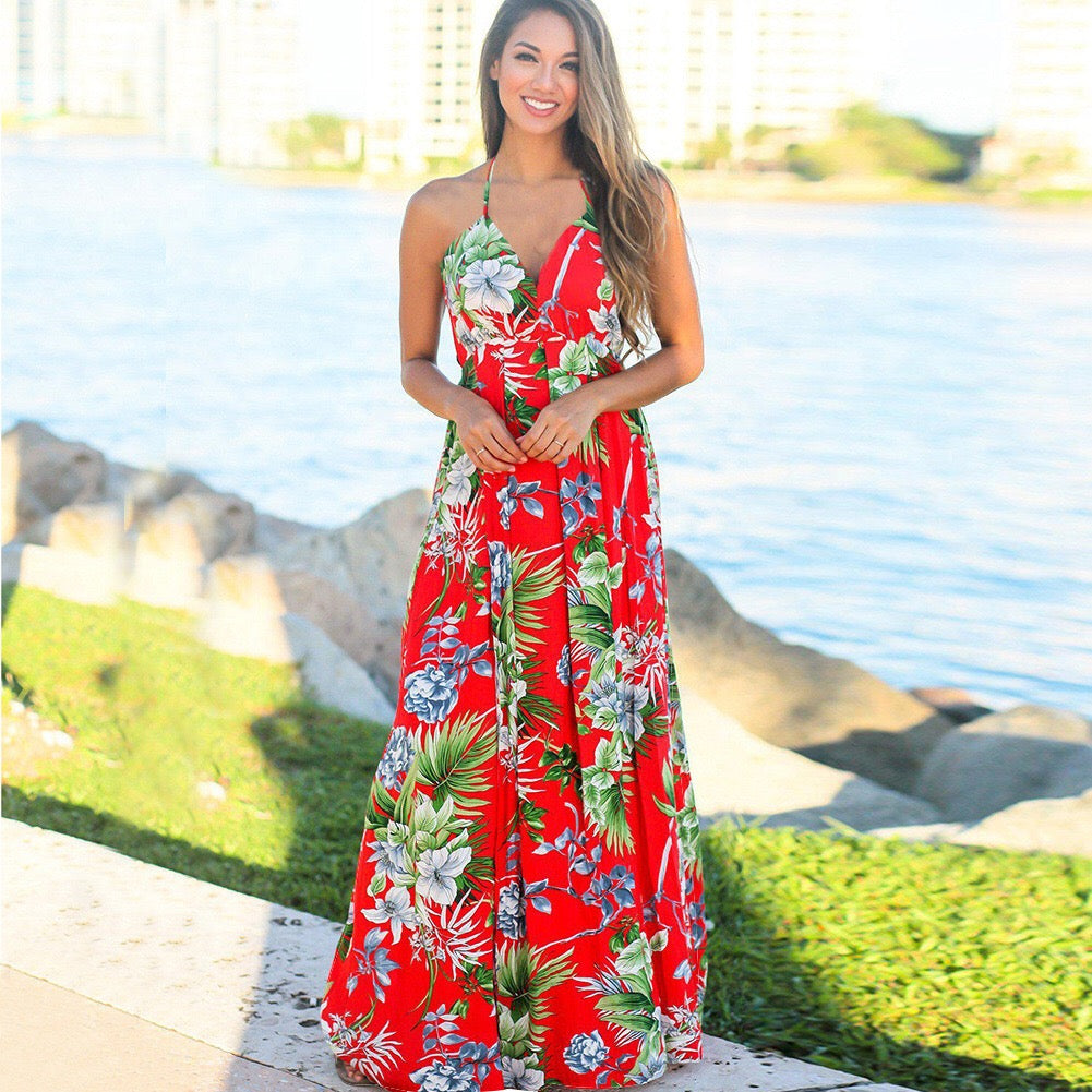 Zabelle Floral Ruffle Cutout Maxi Dress