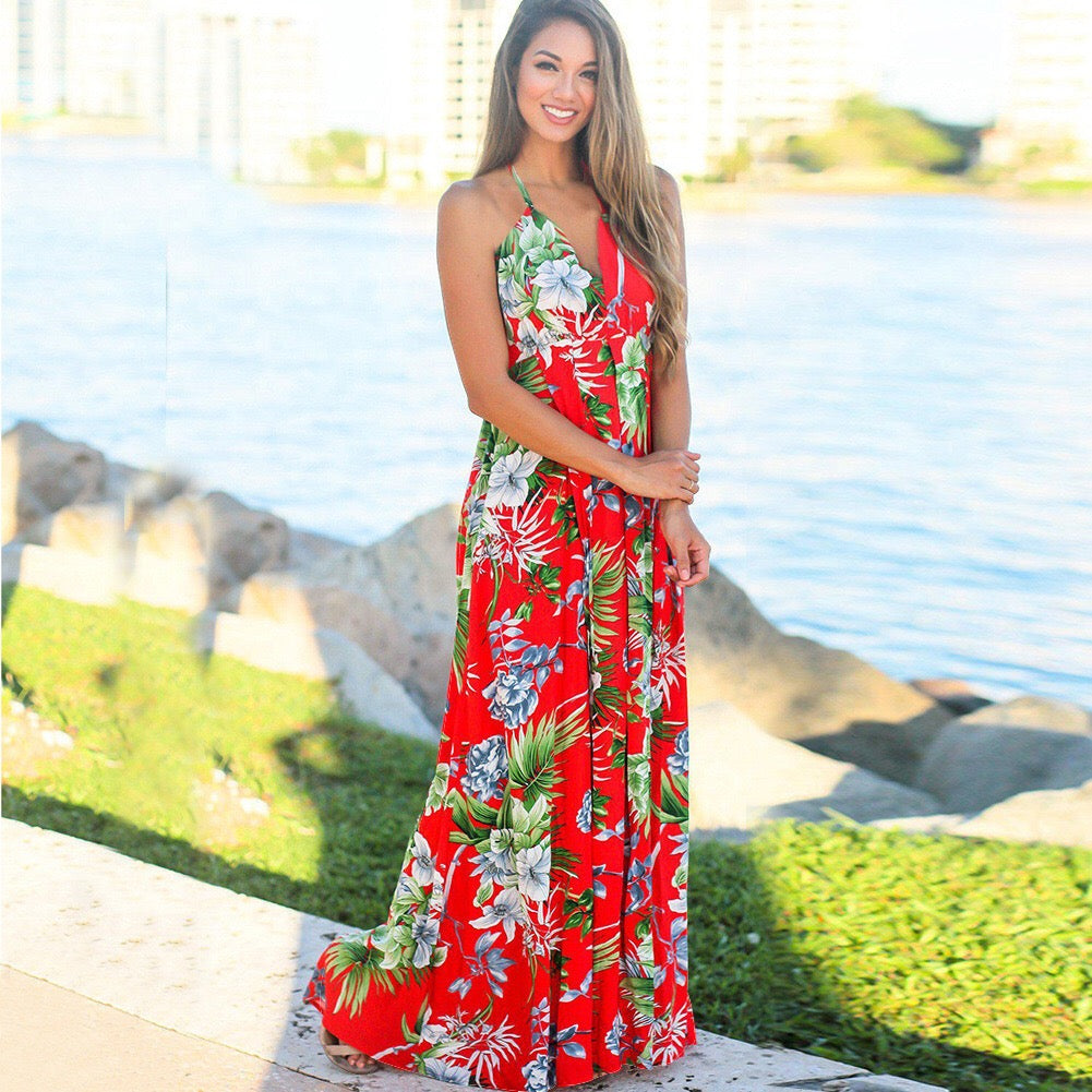 Zabelle Floral Ruffle Cutout Maxi Dress