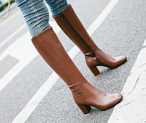 Walk It Out In Style Faux Leather Boots