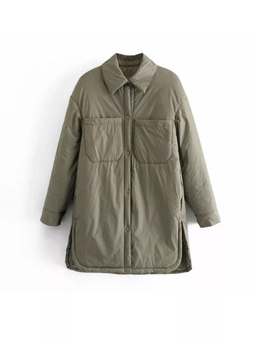 Army Green Autumn Style Thin Long Jackets