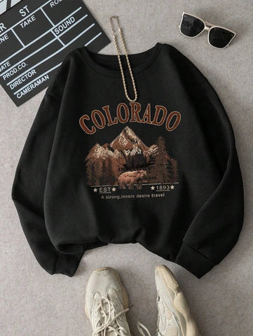 Colorado Big Mountain Printed Cool Sweatshirts