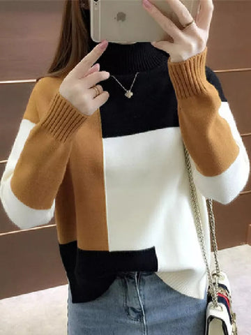 Red Black White Harmony Knit Oversized Sweaters