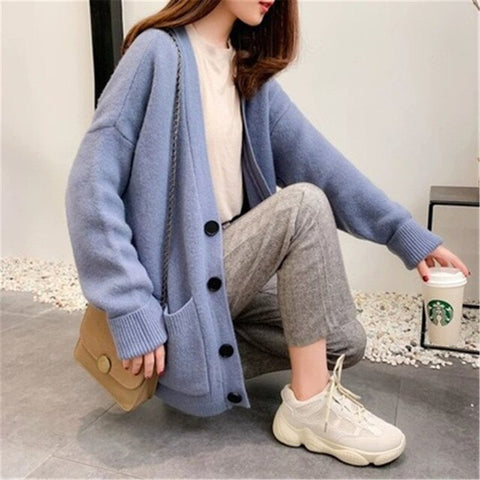 Retro Loose Style Button Cardigans