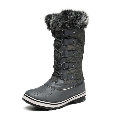 Knee High Warm Front Zipper Snow Boots