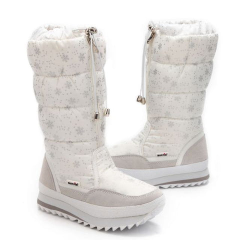 Knee High Warm Front Zipper Snow Boots