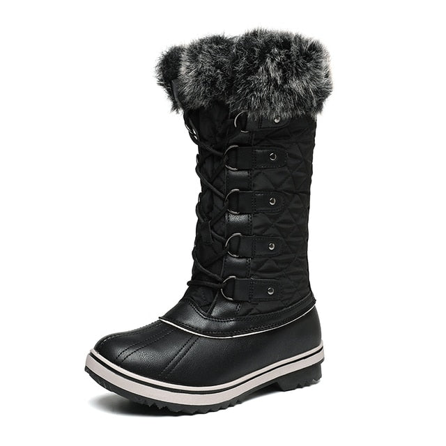 Knee High Warm Front Zipper Snow Boots