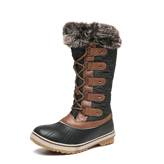 Knee High Warm Front Zipper Snow Boots