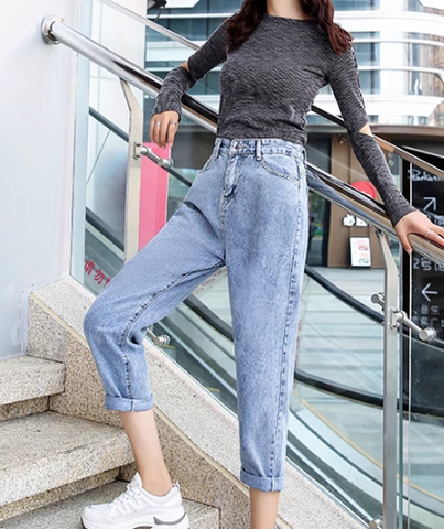 Vintage High Rise Straight Crop Denim