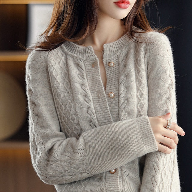 Autumn Spring Style Buttoned Thick Cardigan