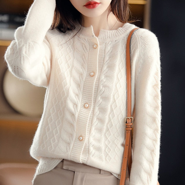 Autumn Spring Style Buttoned Thick Cardigan