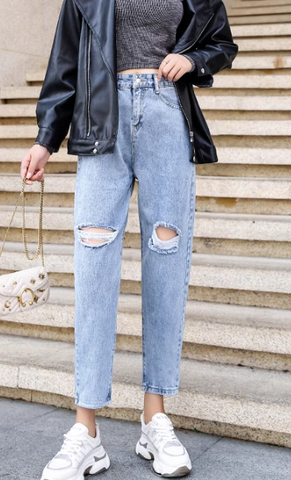 Vintage High Rise Straight Crop Denim