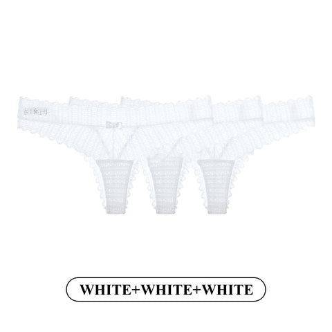 3 Teile/satz Spitze Höschen Low-taille G String Tanga Unterwäsche Weibliche Aushöhlen Transparent Versuchung Dessous