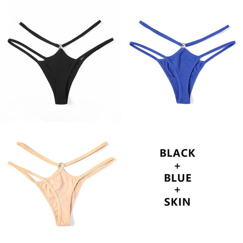 3 Teile/los Baumwolle Höschen G-String Tanga Aushöhlen Unterwäsche Bandage Nahtlose Weiche Knickers Dessous Dessous