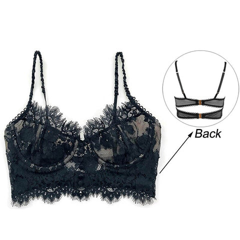 Classic Bra Ultra Thin Lace Underwear Push Up Brassiere Lingerie Transparent Eyelash Bralette